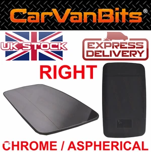 FOR VW LT OR MERCEDES SPRINTER 95-06 WING MIRROR GLASS CHROME ASPHERICAL RIGHT - Picture 1 of 4