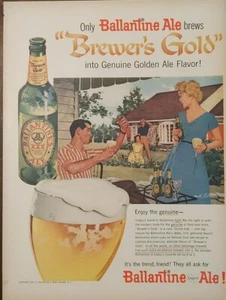 1957 Vintage Ballantine Ale XXX print ad, Brewers Gold, Backyard Party - Picture 1 of 1