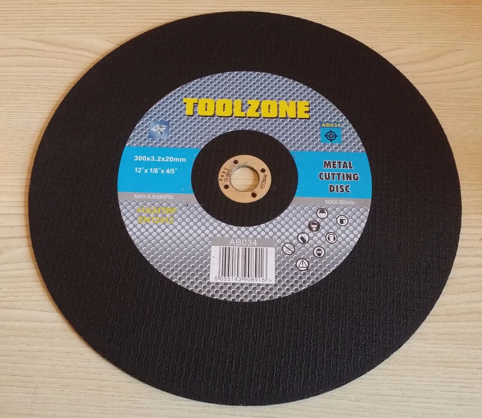 300mm 12" Metal Cut Off Angle Grinder Discs Blades Inch Cutting Steel 20mm Bore - Image 1 of 1