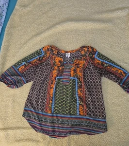 Anthropologie Fig and Flower Women's Top Peasant Blouse Plus 2X Floral Boho EUC - Picture 1 of 10