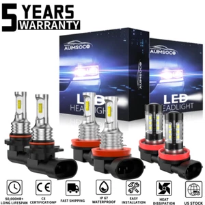 For Jeep Grand Cherokee 2014-2018 Combo LED Headlight Fog Light Bulbs Kit 6pcs - Picture 1 of 12