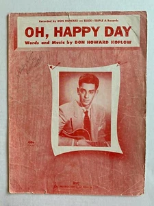 PARTITURA MUSICAL OH, HAPPY DAY de Don Howard Koplow 1952 DE COLECCIÓN ukelele piano - Imagen 1 de 2