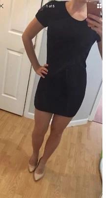 Vestido suéter negro Charlotte Russe. Gemas de hombros adornadas. Grande. Tejido Foto 1 de 4