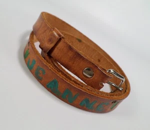 Jeanne Tooled Leather Belt Star Flower Leaf Distressed Western Cowgirl Brown 28 - Picture 1 of 10