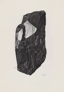 Columbit Columbeisen Niobit Farbdruck Mineralien Gesteine 1967 C. Caspari - Picture 1 of 1