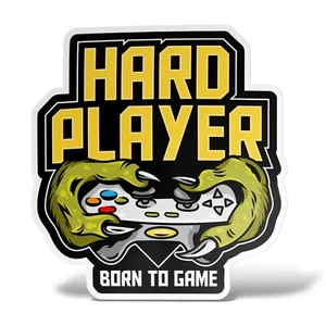 Sticker HARD PLAYER Adesivo Decal Laptop Gaming Console PS Nerd Joypad Murale - Imagen 1 de 7