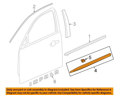 Moldura de puerta delantera derecha Chevrolet GM OEM 14-16 Impala 22795517 Foto 1 de 2