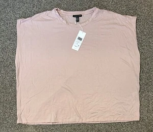 Eileen Fisher Crew Neck Boxy Top Women’s 1X Pink T-Shirt Sleeveless S1FTJ-T5685M - Picture 1 of 6