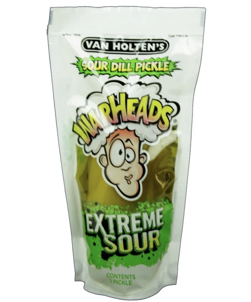 NEW Van Holten's Sour Dill Pickle Warheads Extreme Sour Whole Pickle About 9 Oz - Image 1 of 1