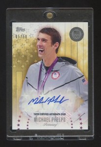 2016 TOPPS Michael Phelps GOLD AUTOGRAPH OLYMPIC WINNER #ED 05/50 HOF SUPER RARE