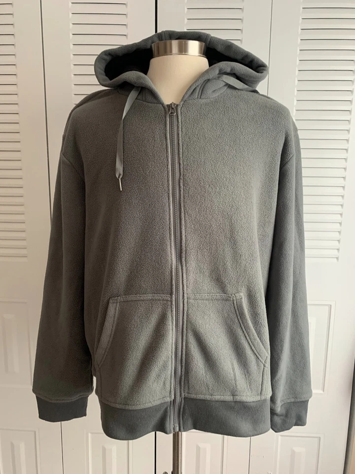 Sudadera con capucha polar gris con cremallera talla XL Wicked Stitch para hombre Foto 1 de 4