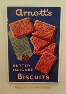 VINTAGE 1940's ARNOTTS BUTTER OATCAKE BISCUITS FRIDGE MAGNET - M7 LA - Imagen 1 de 1