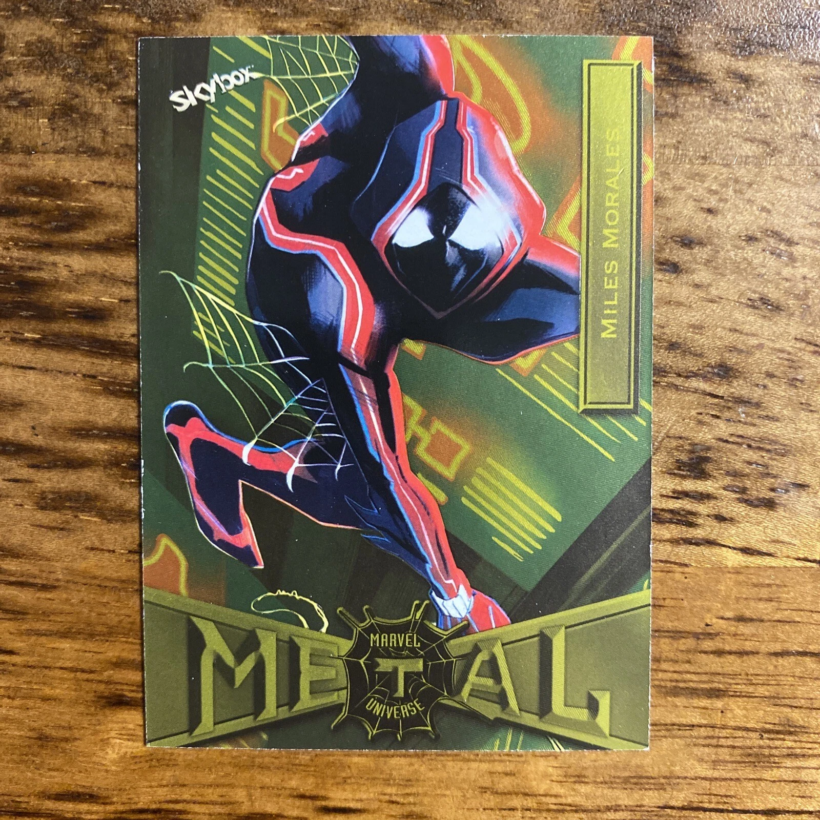 2021 SkyBox Marvel Metal Universe Spider-Man Miles Morales Light FX Yellow #52