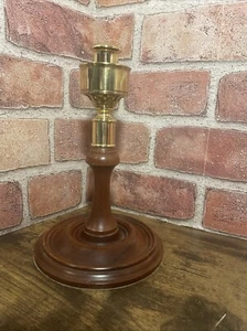 Baldwin Brass Mahogany Wood Candle Holder Colonial Williamsburg Virginia Style - Picture 1 of 9