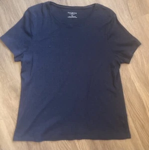 Talbots Petite XL XLP Navy Short sleeve T-shirt Cotton - Picture 1 of 4