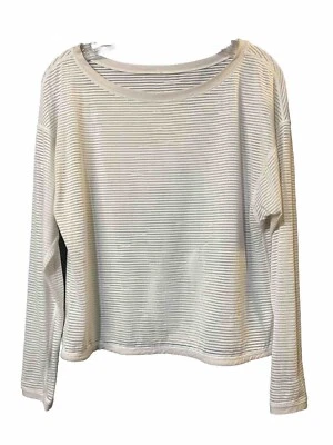 Lululemon Mujer Marfil Transparente Manga Larga Rayas Talla Única (Ver Fotos) Foto 1 de 4