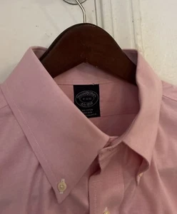 Nueva Camisa de Vestir Brooks Brothers Rosa Sin Hierro Oxford XL 17 X 32 33 - Imagen 1 de 3
