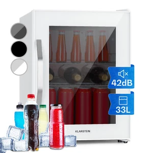Weinkühlschrank Getränkekühlschrank Minibar 33 L Weinflaschen Glastür LED Weiß - Bild 1 von 11