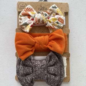 Baby Essentials 3 Fall Headbands Head Wrap W/Bow New - Picture 1 of 5