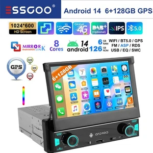 8 Core 6+128GB Autoradio Carplay 1Din 7" Bildschirm 4G Radio FM USB AUX GPS NAVI - Bild 1 von 11