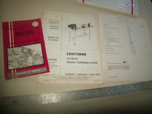 Manual del propietario y folleto de cómo hacerlo de torno de madera Sears Craftsman de 12" #113.23800 - Imagen 1 de 4