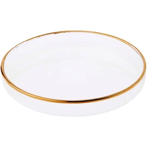 Plymor 4" x 4" Round Glass Display Tray (Gold Rim) - Picture 1 of 1