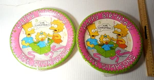 Los Simpson 1990 Maggie Lisa Bart Cumpleaños 2 paquetes 9" Platos de Papel Nuevo De Colección Sellado - Imagen 1 de 7