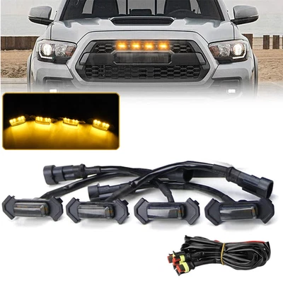 4pcs Raptor Style Amber Grille LED Light DRL For Toyota Tacoma TRD Pro 2016-2021 Foto 1 de 4
