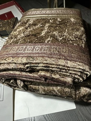 CROSCILL ST. JAMES BRONZE BROWN PAISLEY(2) CURTAINS PANELS 41X84 - Image 1 of 4