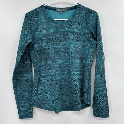 Camisa de manga larga Title Nine para mujer mezcla de lana talla XS turquesa cremallera bolsillo activo Foto 1 de 4