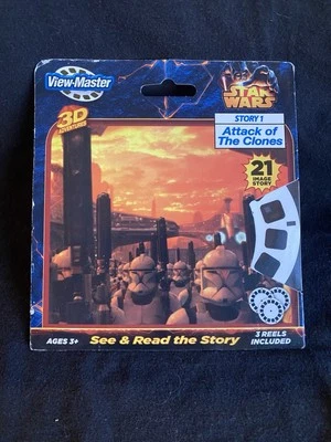 2013 View Master Star Wars Story 1 Attack Of The Clones 3 Reel Set 21 Images NEW - Image 1 of 2