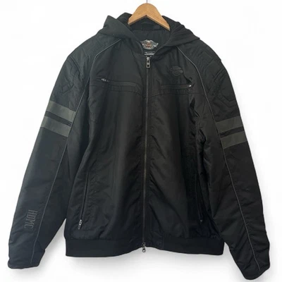 Jaqueta Bombardeiro Masculina Harley-Davidson® 3M Isolamento Thinsulate, Preta 97444-18VM - Imagem 1 de 4