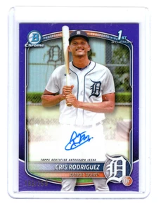 2025 Bowman Chrome Prospect Auto Purple Refractors #CPACR Cris Rodriguez /250 - Picture 1 of 2