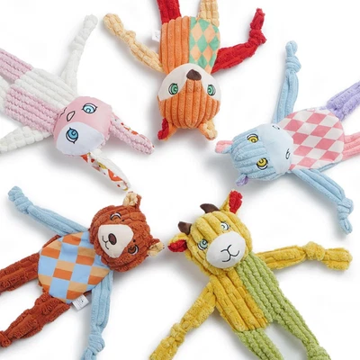 Stuffless Squeaky Dog Toys 5 Pack, Body No Stuffing Small Dog Toy Variety Colors - Image 1 of 4