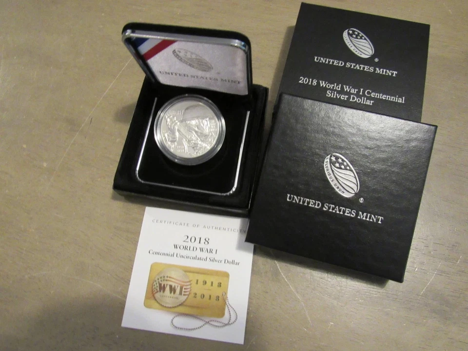 2018-P World War 1 Centennial Silver Dollar Army US Mint BU UNC. Commemorative - Image 1 of 1