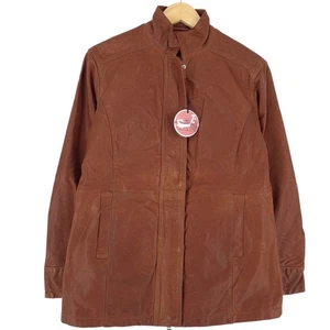 Chaqueta De Cuero JACOB COHEN J998 Marrón Medio Hecha En Italia Oy8 Talla 40 - Picture 1 of 14