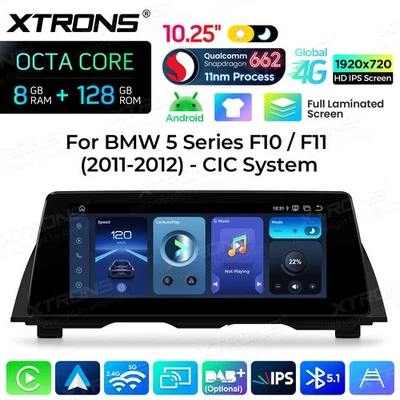 10.25" Android 14 Car GPS Stereo Radio 8+128GB For BMW 5er F10 F11 CIC Retrofit - image 1 of 4