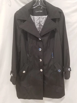 Gabardina negra para mujer Calvin Klein sin cinturón Foto 1 de 4