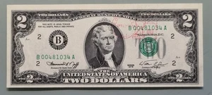 Billete de dos dólares de la Reserva Federal 1976 $2 con matasellos primer día de emisión #96415 - Imagen 1 de 2