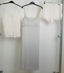 M&S TU Women's Grey Lounge Midi Dress/Ivory Shorts & Top 3xPcs Size 14 NWOT F2 - Picture 1 of 10