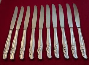 Set Of 10 Hollow Dinner Knives Int'l EXQUISITE Silverplate Rogers & Bro 1957 - Picture 1 of 5