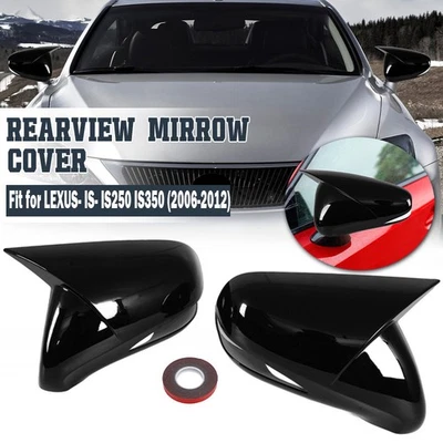 2 tapas de cubierta de espejo retrovisor negro brillante para Lexus IS IS250 IS350 2006-2012 Foto 1 de 4