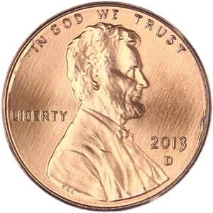 2013 D Lincoln Shield Cent Gem BU Penny US Coin See Pics Y796 - Picture 1 of 3