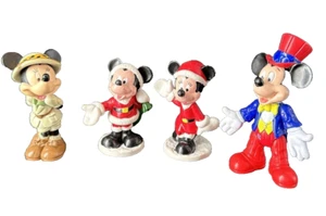 Vintage Disney Mickey Mouse und Minnie Mouse Figuren 4er Set Gummifiguren - Bild 1 von 13