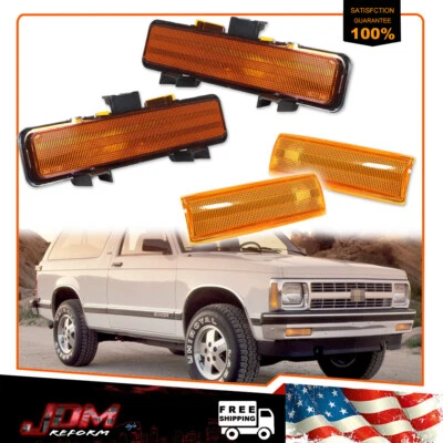 Luz de señalización de parachoques de esquina ámbar para 83-93 Chevy S10 Blazer GMC S15 Jimmy Foto 1 de 4