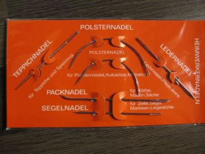 (0,58€/St )    6er Set Spezialnadeln   : Teppich-, Pack-, Ledernadel..... + - Bild 1 von 2
