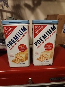 Vintage 1969 Nabisco Premium Crackers leere Dose mit Deckel - Bild 1 von 4