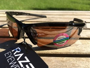 Gafas de sol RAZE Peak negras HD lentes de conducción marrón alta definición 12111 - Imagen 1 de 12