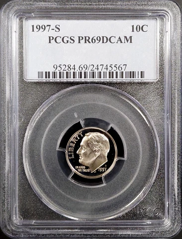 1997 S Proof Roosevelt Dime graded PR 69 DCAM by PCGS! Cover