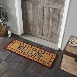 VHC Patriotic Stars Welcome Coir Rug 17x48 - Picture 1 of 6